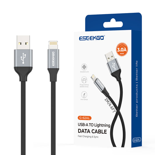ESEEKGO G-62AL Cable de datos de USB-A a 8 pines de 2 m (14/140)
