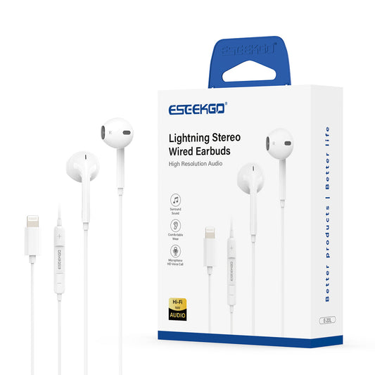 Auricular con cable de música de alta fidelidad ESEEKGO E-20L de 8 pines (10/100)