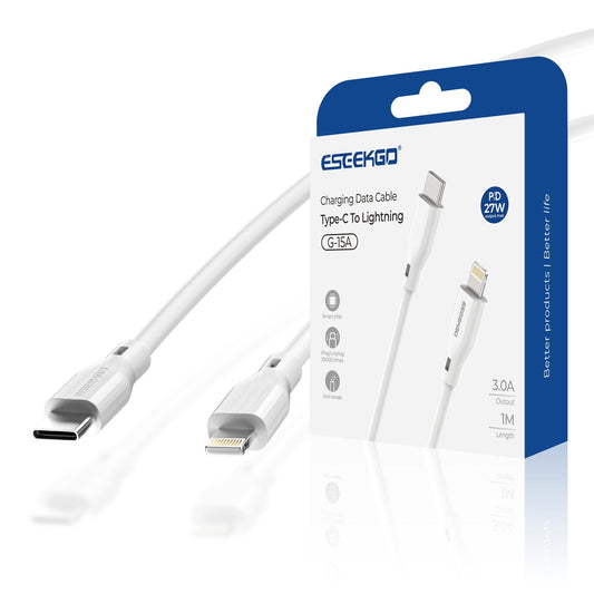 Cable de datos ESEEKGO G-15A 60W 3.0A 0.91m Tipo C a 8 pines (40/400)