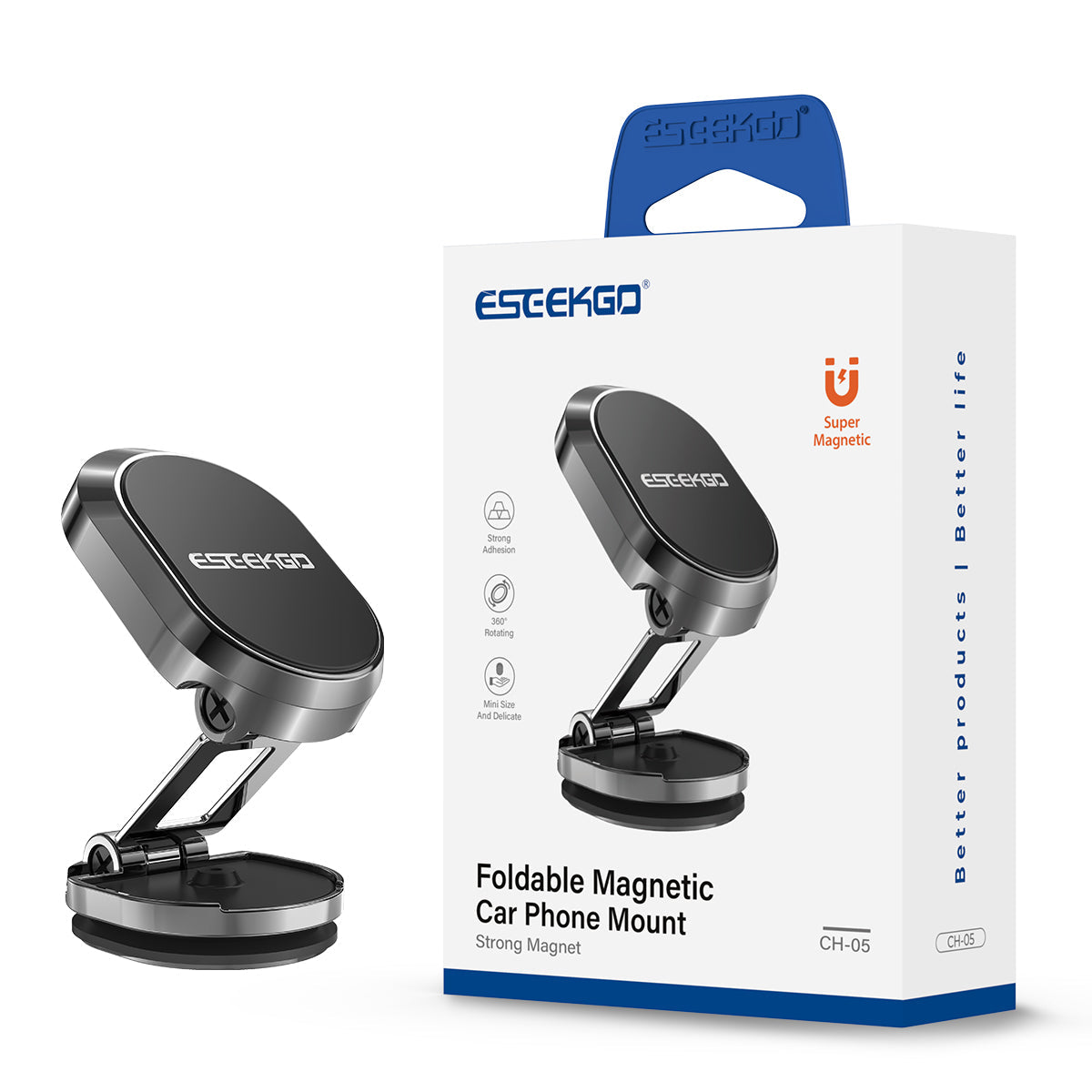 Soporte magnético plegable para teléfono de coche ESEEKGO CH-05 (10/100)