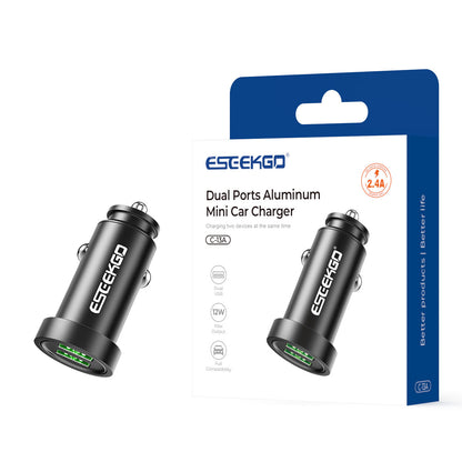 Cargador de coche de aluminio con puertos duales ESEEKGO C-13A (20/200)