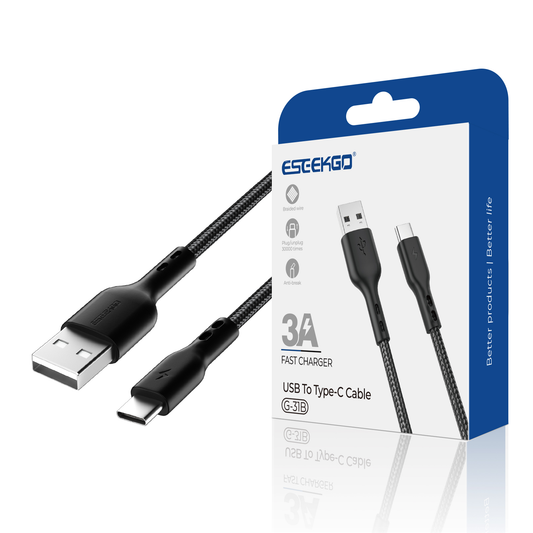ESEEKGO G-31B Cable de Datos USB a Tipo-C Trenzado de Nailon de 1,2 m (40/400)